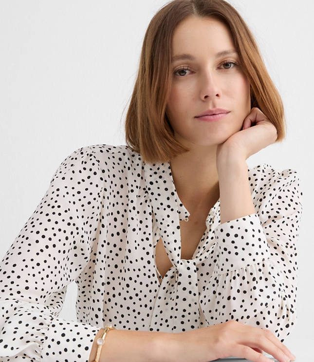 Dotted Bow Blouse