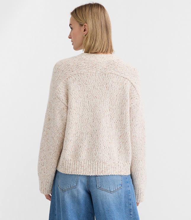 Multicolored Saddle Sleeve V-Neck Cardigan