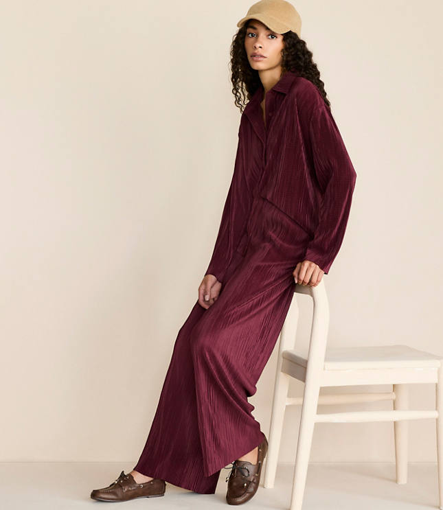 Lou & Grey Pleated Wide Leg Pants