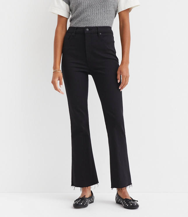 Fresh Cut High Rise Kick Crop Jeans in Jet Black Wash