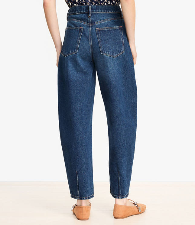 High Rise Barrel Jeans in Authentic Dark Wash