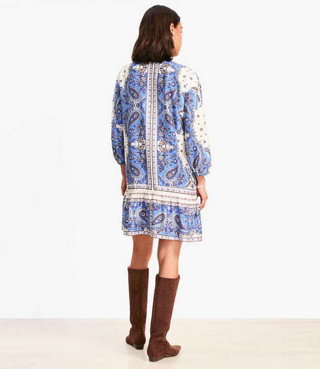 Petite Bandana Print Mini Flounce Dress
