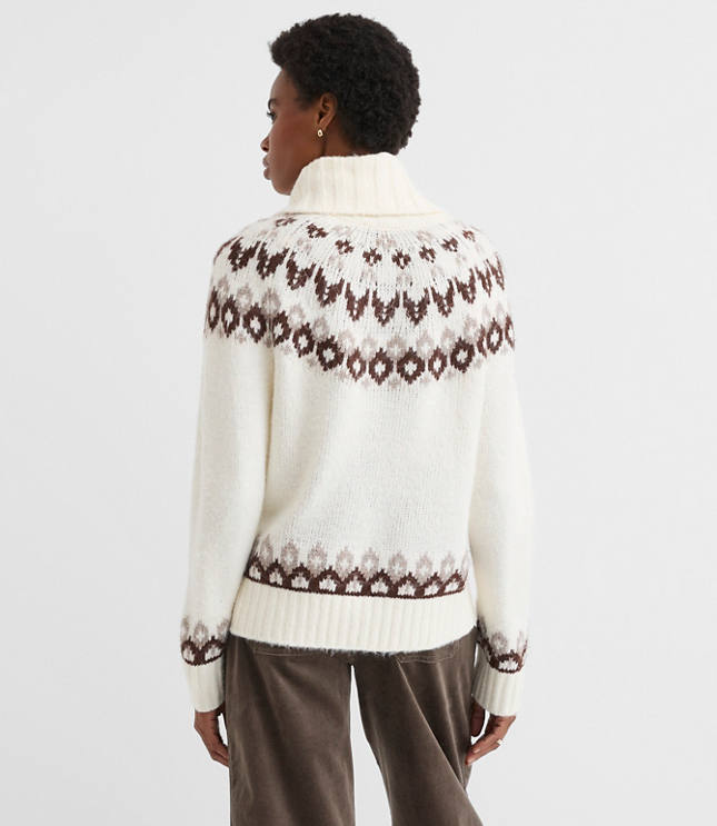 Fair Isle Cowl Neck Sweater