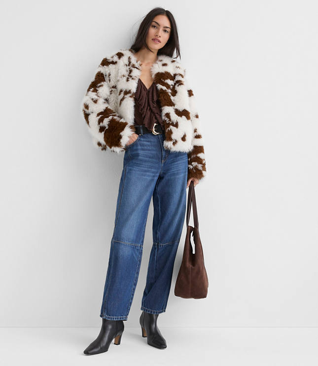 Spotted Faux Shearling Jacket