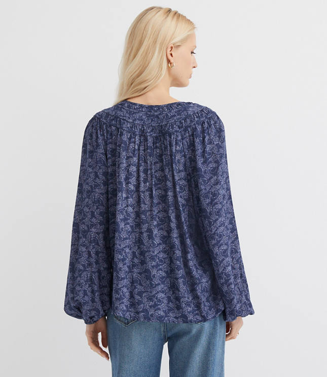 Swirl Stitched Yoke Blouse