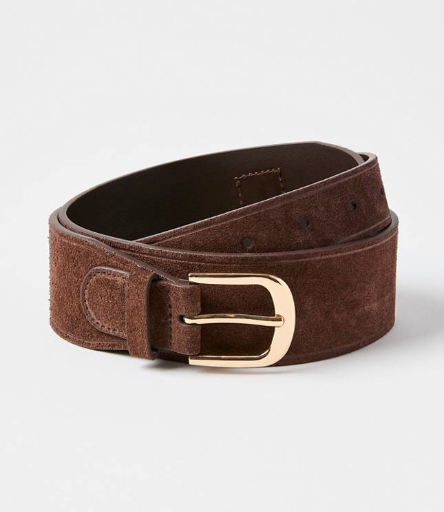 Suede Tapered Wide Waist Belt