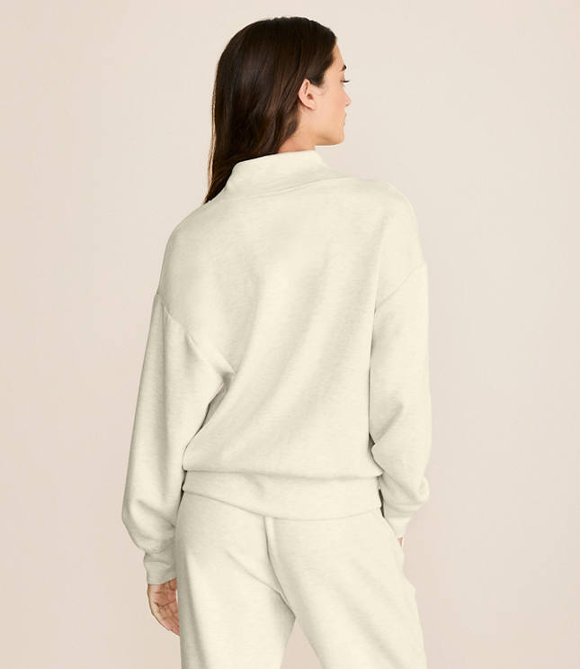 Petite Lou & Grey Heathered Scubasoft Half Zip Top