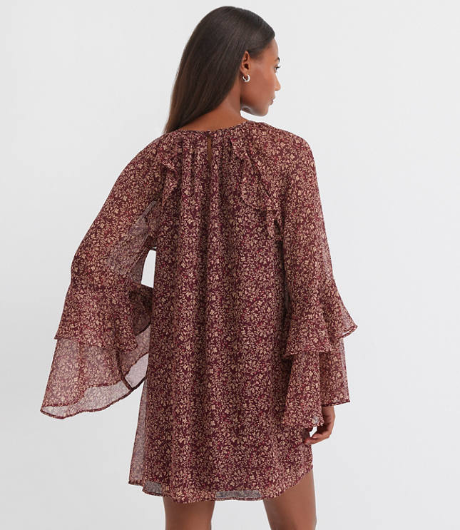 Petite Floral Ruffle Mini Dress