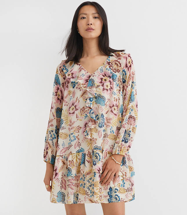 Garden Ruffle Mini Flounce Dress