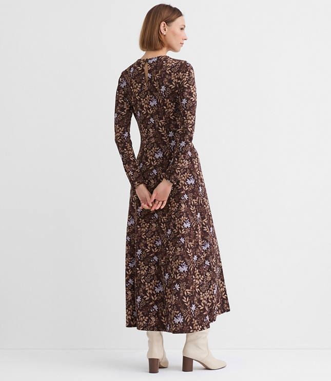 Petite Garden Ruched Bodice Midi Dress