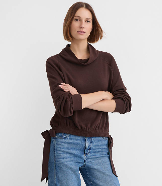 Petite Side Tie Sweatshirt