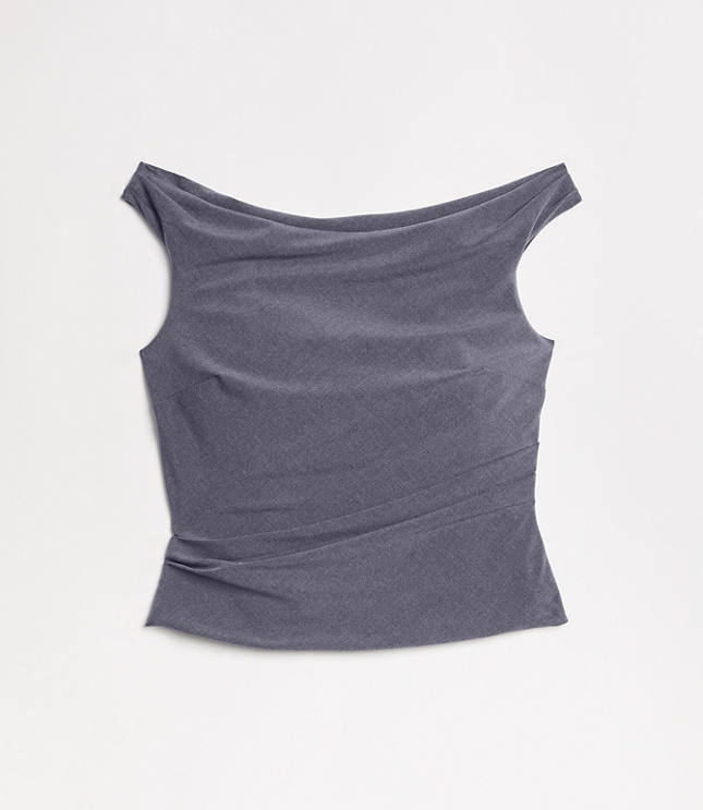 Petite LOFT Versa Seasonless Stretch Off The Shoulder Top in Heather