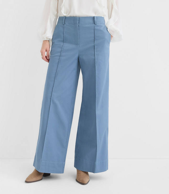Pintucked Wide Leg Pants