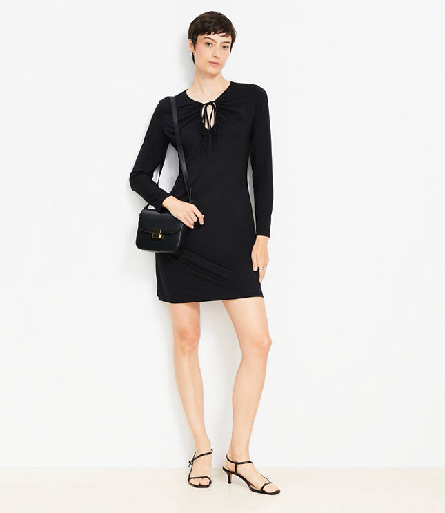 Petite Tie Keyhole Mini Dress