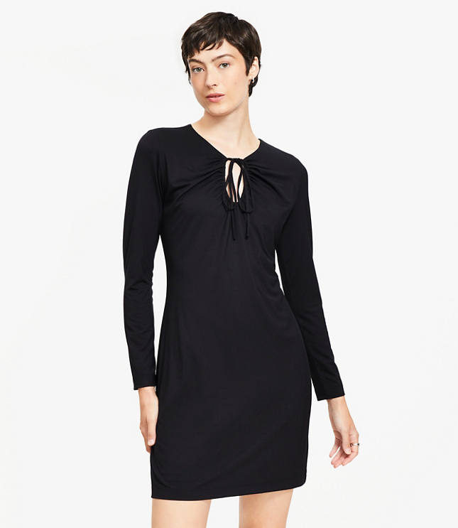 Petite Tie Keyhole Mini Dress