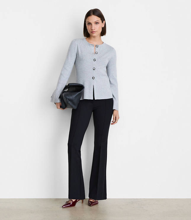 LOFT Versa Heathered Front Split Cardigan