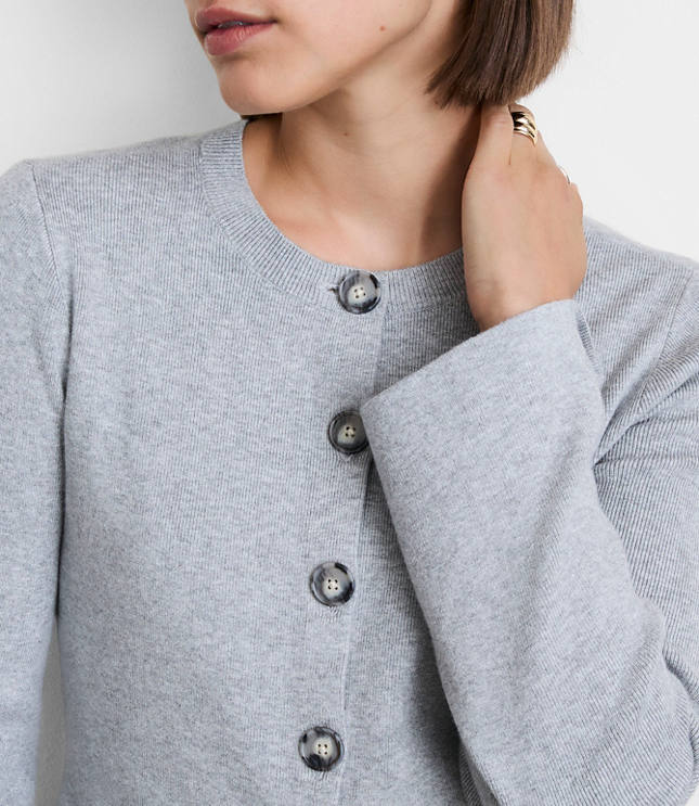 LOFT Versa Heathered Front Split Cardigan