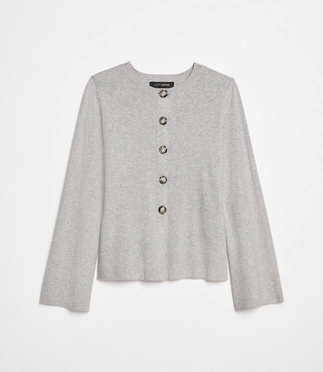 LOFT Versa Heathered Front Split Cardigan