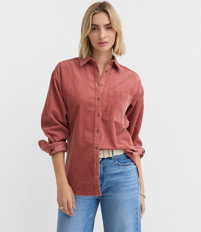Corduroy Everyday Oversized Pocket Shirt