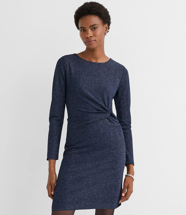 Shimmer Twist Midi Dress
