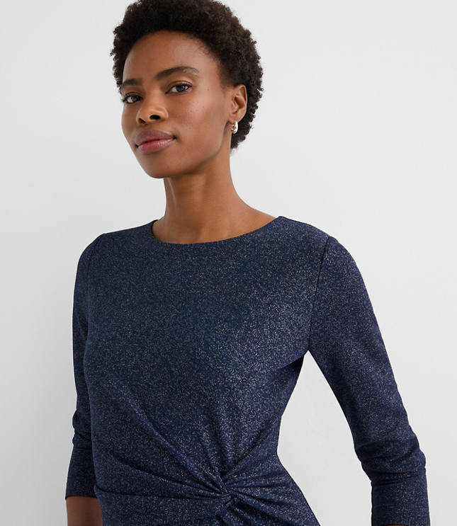 Shimmer Twist Midi Dress