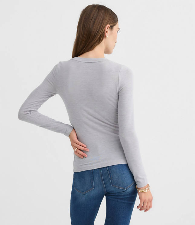 Petite Sweater Knit Long Sleeve Tee