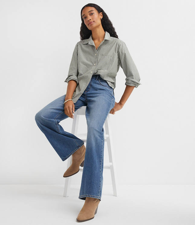 Striped Poplin Everyday Relaxed Pocket Shirt