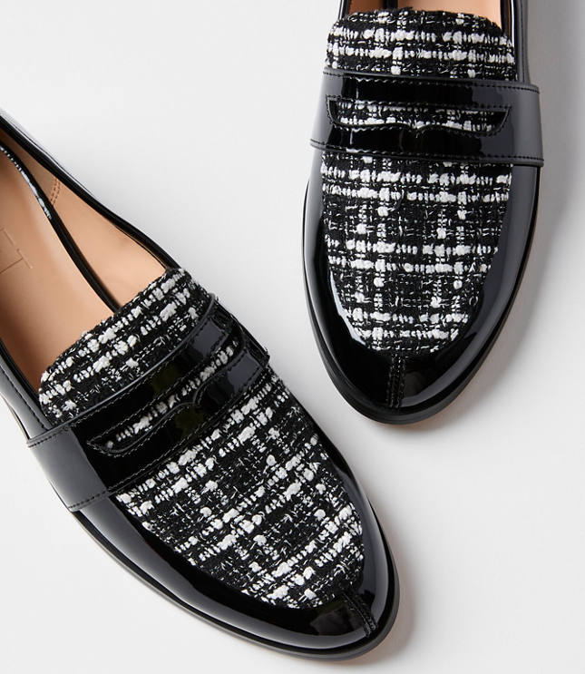 Tweed Penny Loafers