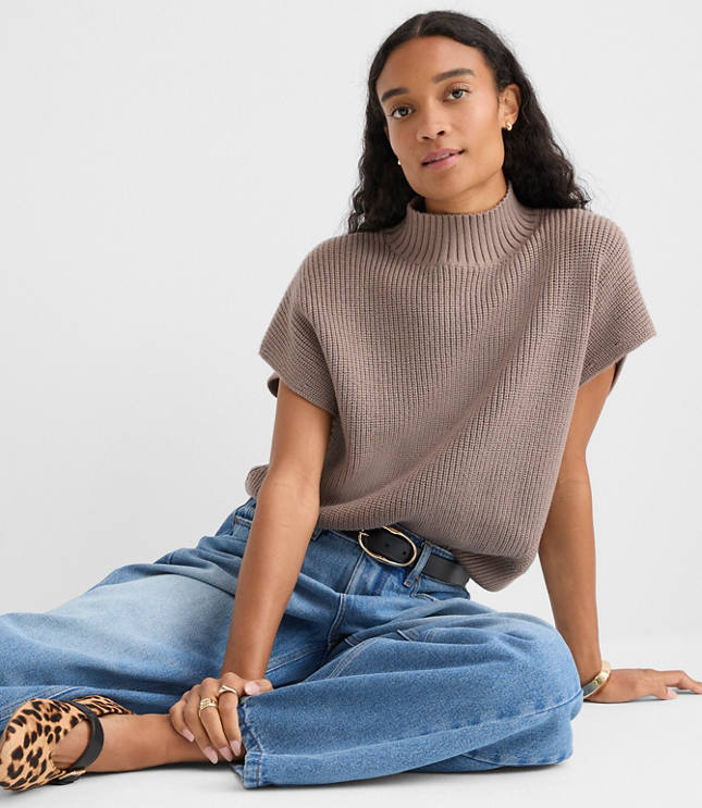 Petite Angled Ribbed Wedge Sweater
