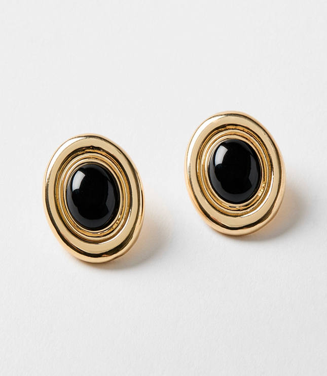Cast Oval Stud Earrings
