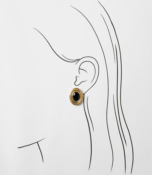 Cast Oval Stud Earrings