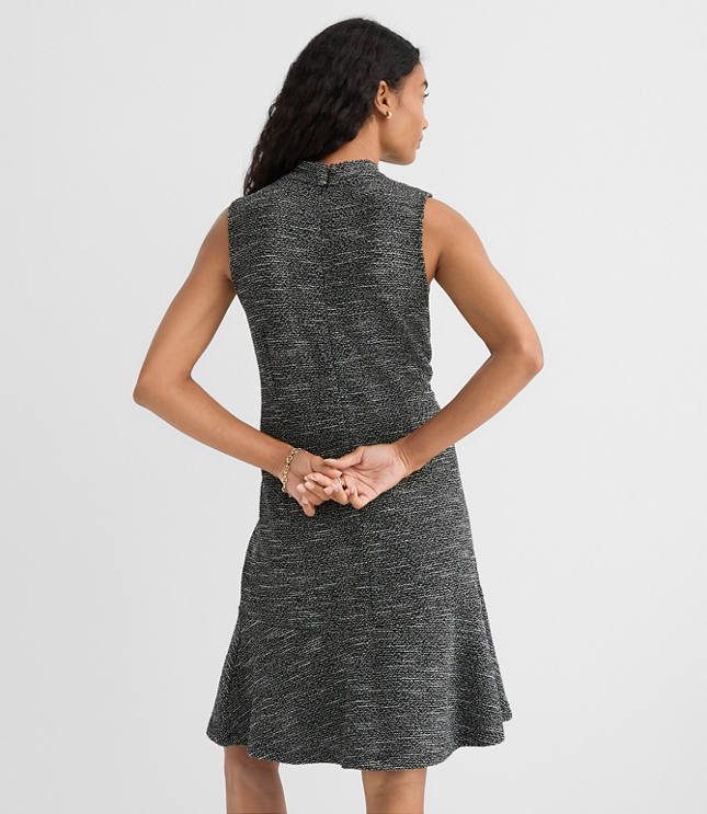 Heathered Jacquard Mini Flounce Dress