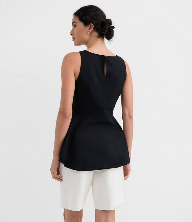 Linen Cotton Peplum Top