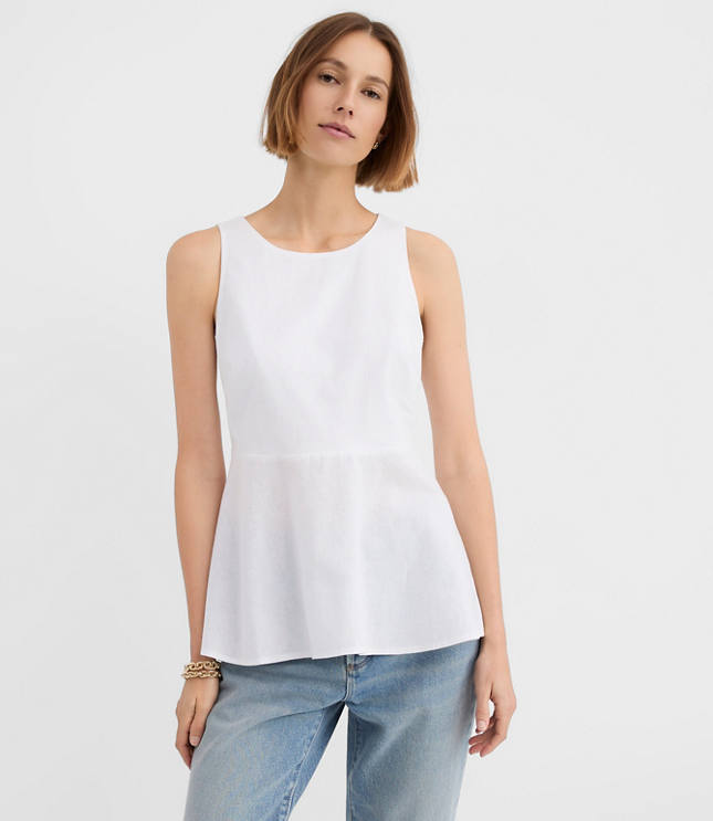 Linen Cotton Peplum Top