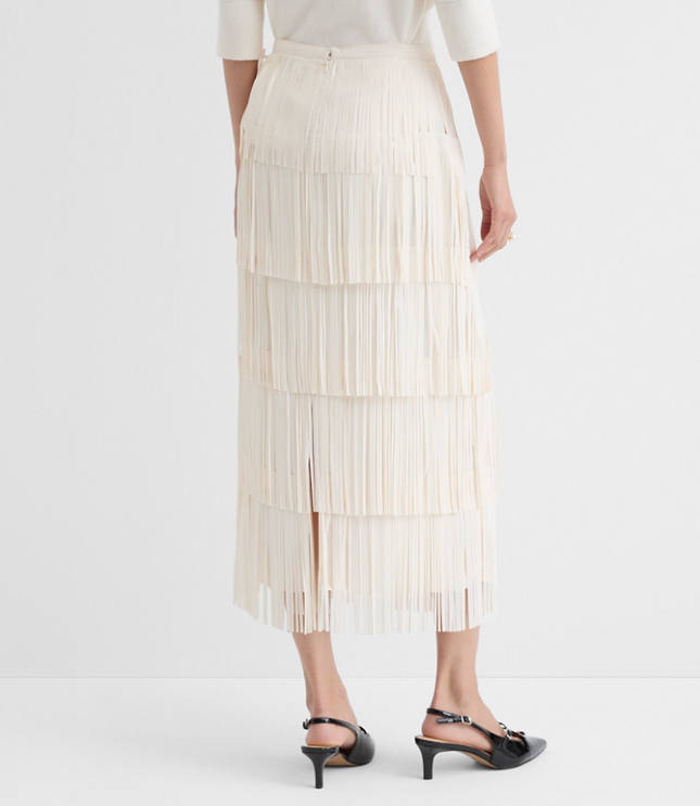 Petite Fringe Midi Skirt