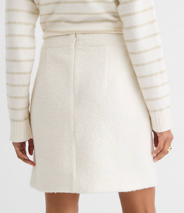 Petite Boucle Button Mini Skirt