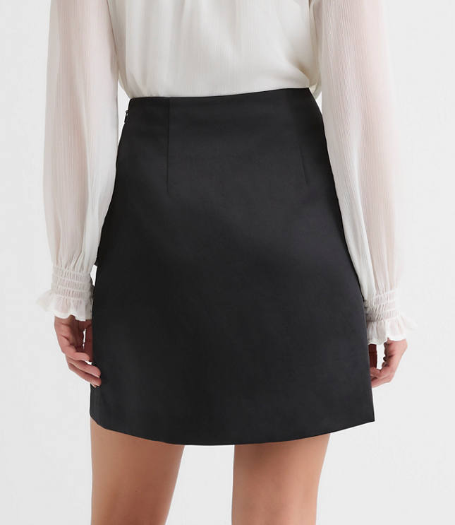 Petite Satin Bow Mini Skirt