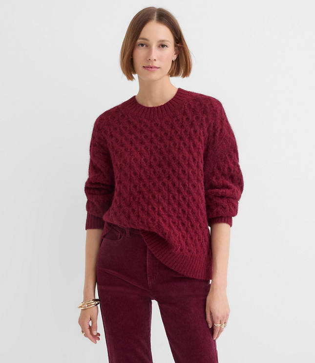 Petite Fuzzy Cable Sweater