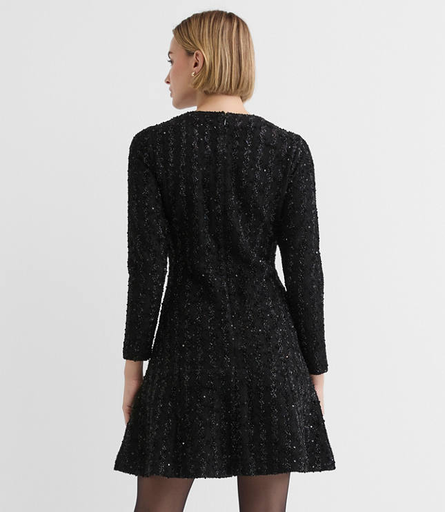 Petite Shimmer Boucle Mini Pocket Dress