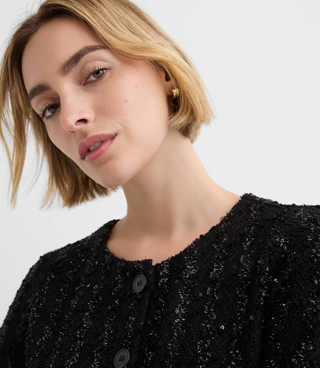 Petite Shimmer Boucle Mini Pocket Dress