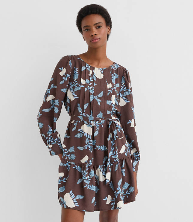 Petite Garland Pleated Mini Flounce Dress