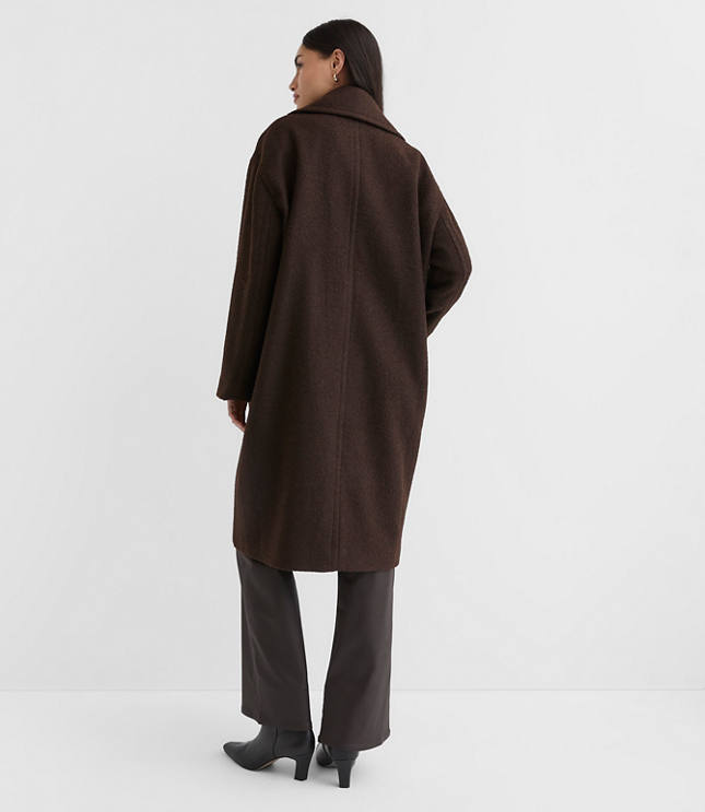 Petite Boucle Twill Cocoon Coat