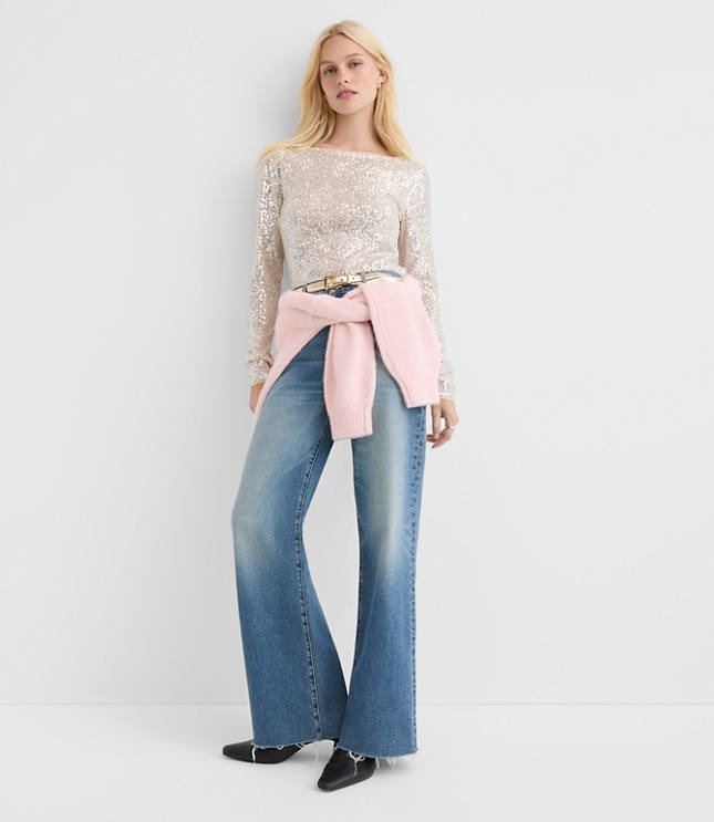 Sequin Long Sleeve Tee