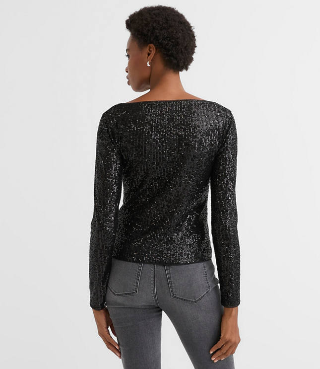 Sequin Long Sleeve Tee