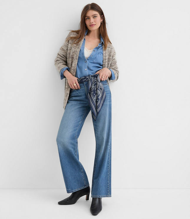 Petite Marled Belted Cardigan