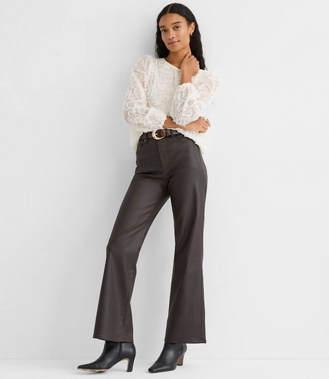 Petite Floral Applique Tie Back Blouse