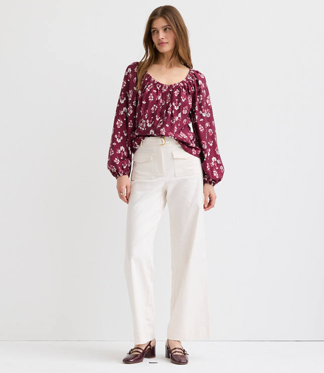 Belted Palmer Wide Leg Pants in Pique