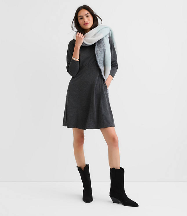 Seamed Sweatshirt Mini Pocket Dress