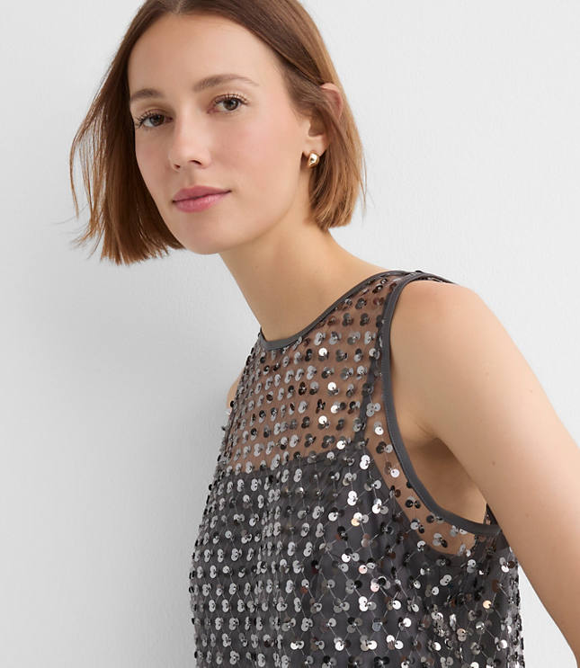 Petite Sequin Cluster Mini Dress