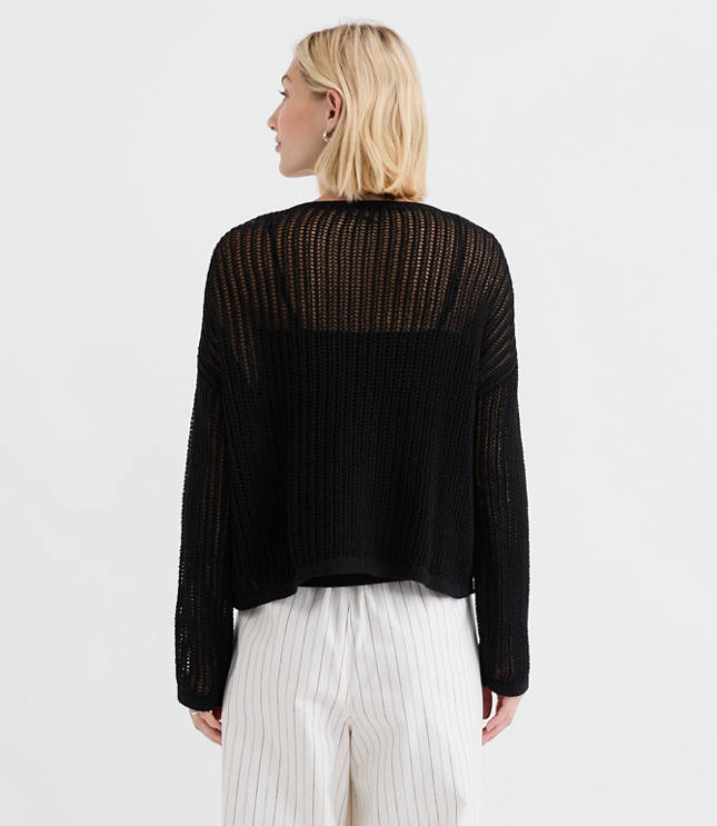 Mesh Stitch Bow Tie Sweater